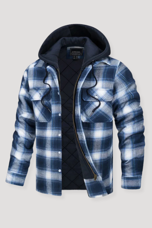 Checkered Flannel Jacket with Hood