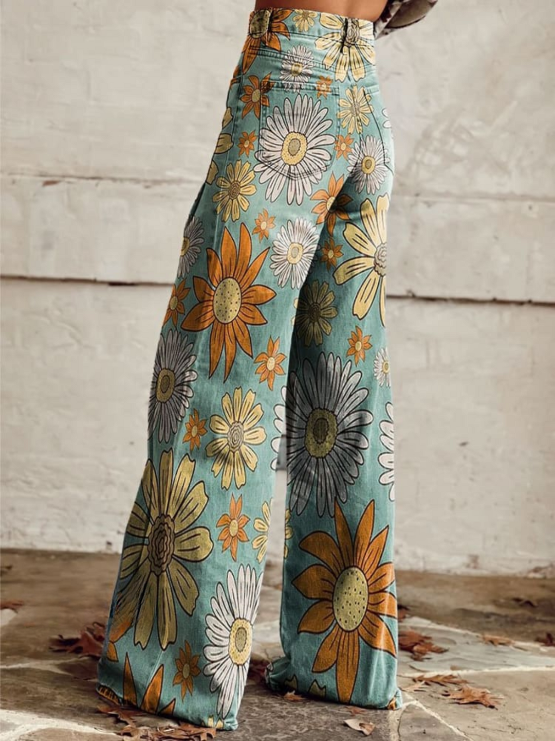 CIRILLA - VINTAGE FLORAL WIDE-LEG PANTS