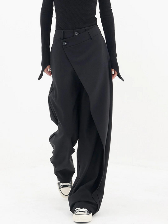 CHLOE | ASYMMETRICAL WIDE-LEG PANTS