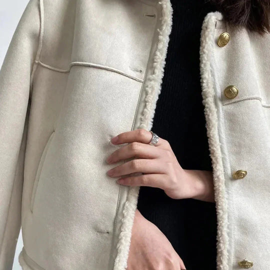 Charlene™ | Buttoned Sheepskin Jacket