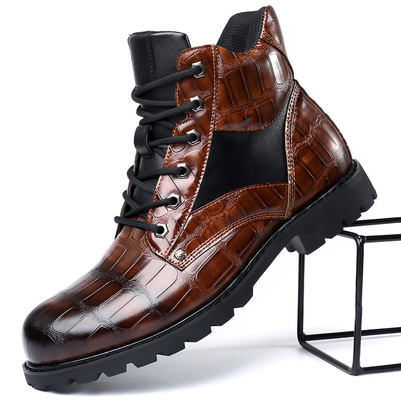 Guy™ | Croc Leather Boots