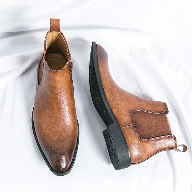 Daniel™ - Leather Chelsea Boots with Zipper Closure