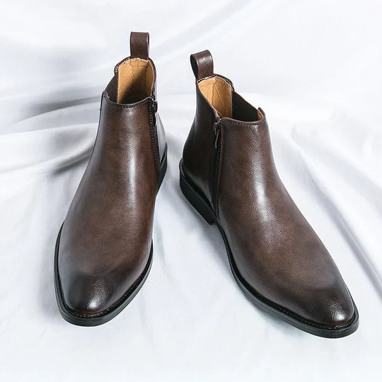 Daniel™ - Leather Chelsea Boots with Zipper Closure