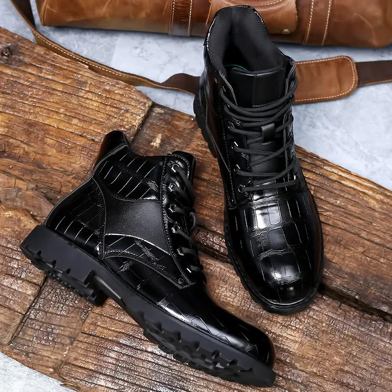 Guy™ | Croc Leather Boots