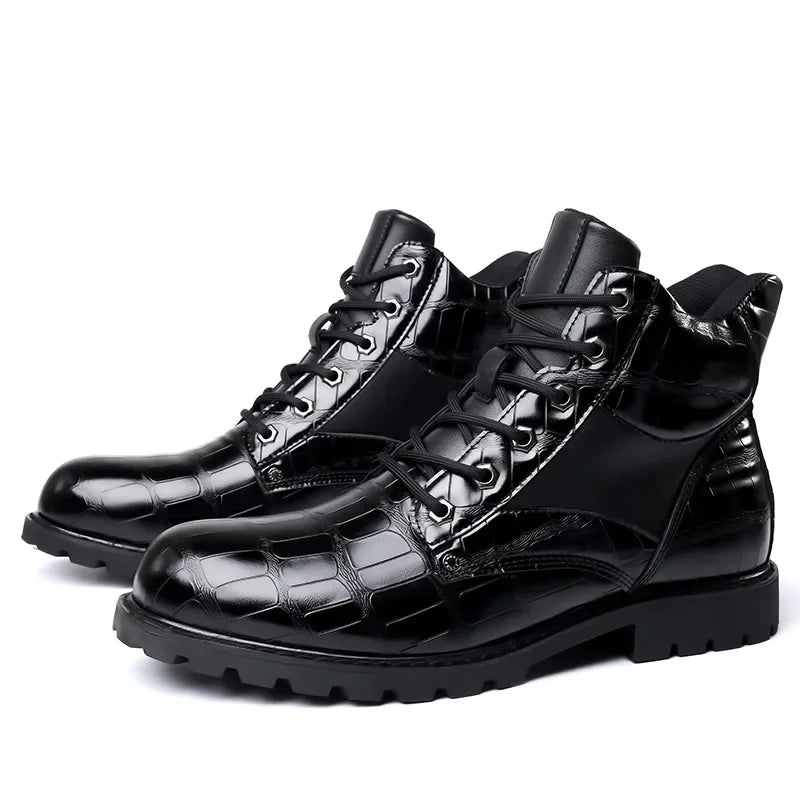 Guy™ | Croc Leather Boots