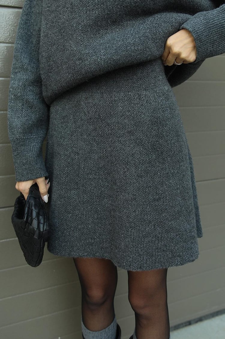 Chic Knit Sweater & Skirt Set