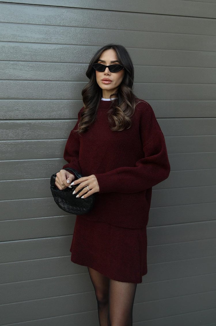 Chic Knit Sweater & Skirt Set