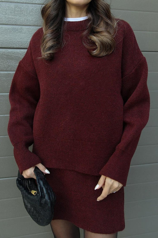 Chic Knit Sweater & Skirt Set