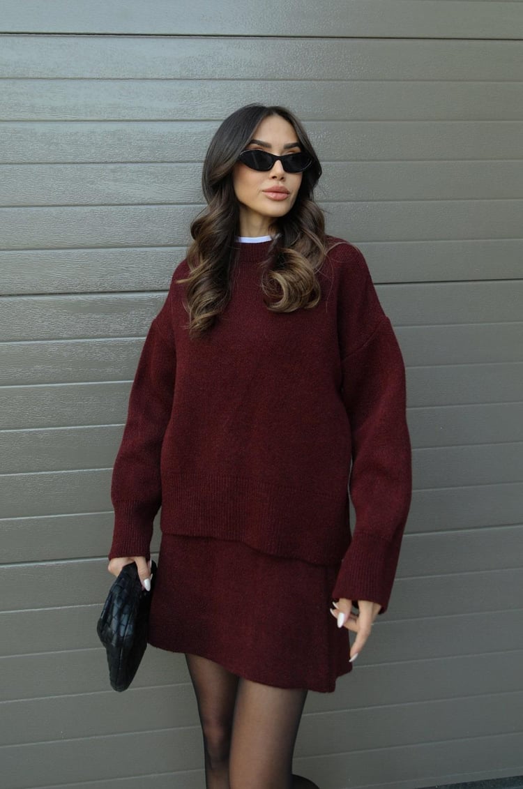 Chic Knit Sweater & Skirt Set