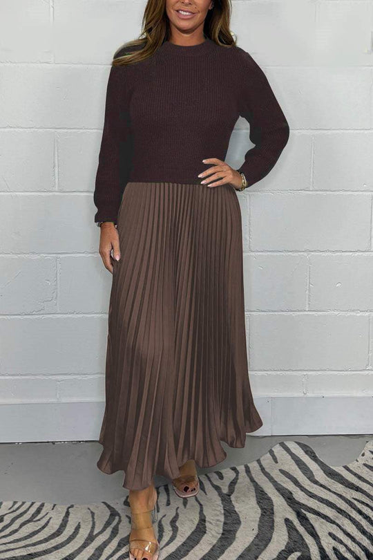 ALANA | ELEGANT LONG SWEATER WITH PLEATED SKIRT