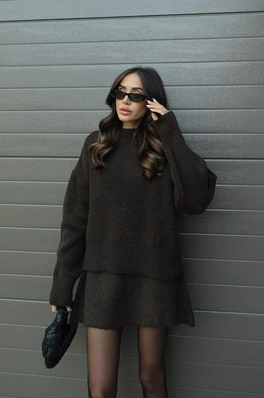 Chic Knit Sweater & Skirt Set