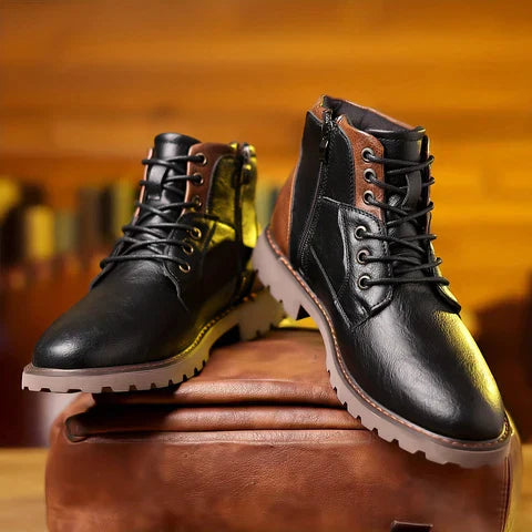 Marcel™ | Robust Leather Lace-Up Boots