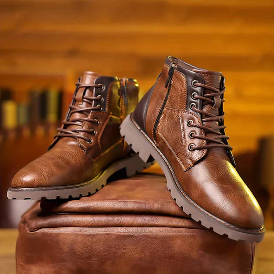 JETHRO | ROBUST LACE-UP LEATHER BOOTS